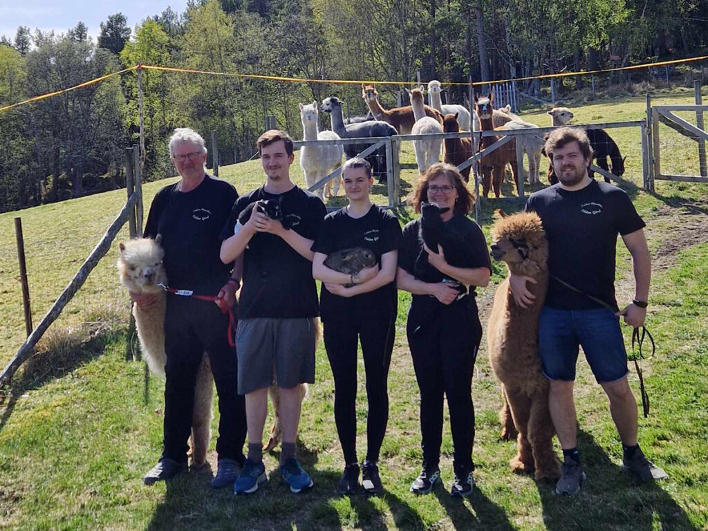 Familien hos Oddan alpakka